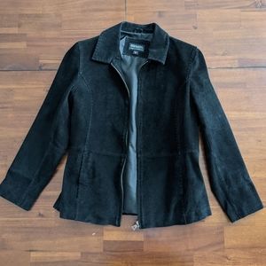 BERNARDO Suede Black Jacket Lined Leather Size M